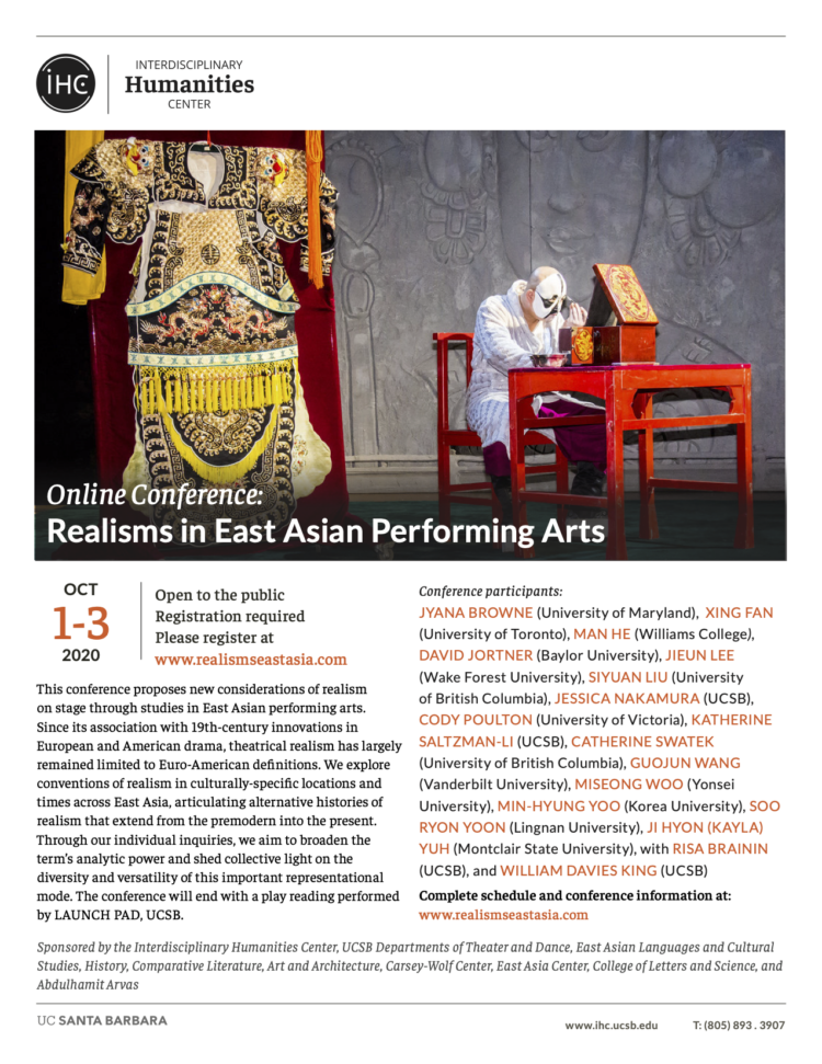Realisms in East Asian Performing Arts Flier