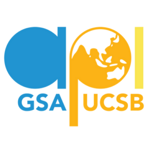 Blue, Orange, and Yellow Logo for GSA UCSB