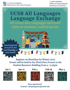 Winter Quarter: UCSB All Language Exchange 