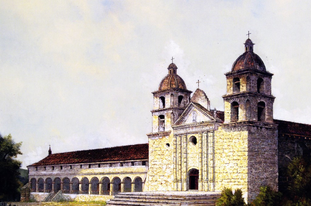 "Mission Santa Barbara" Edwin Deakin - circa 1899
